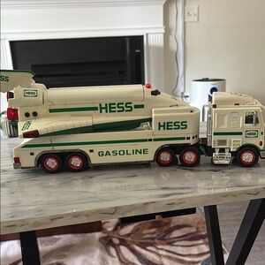 Hess White and Green Toy Gasoline Tanker Truck